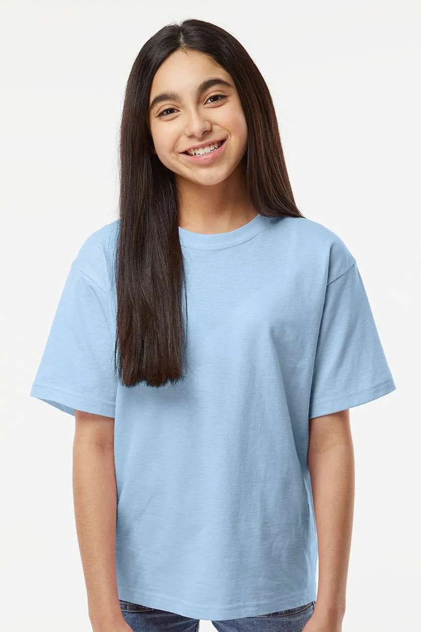M&O Youth Gold Soft Touch Short Sleeve Crewneck T-Shirt - Light Blue