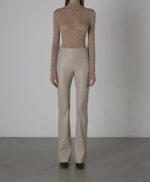Matte Leather Bootcut Legging In Putty