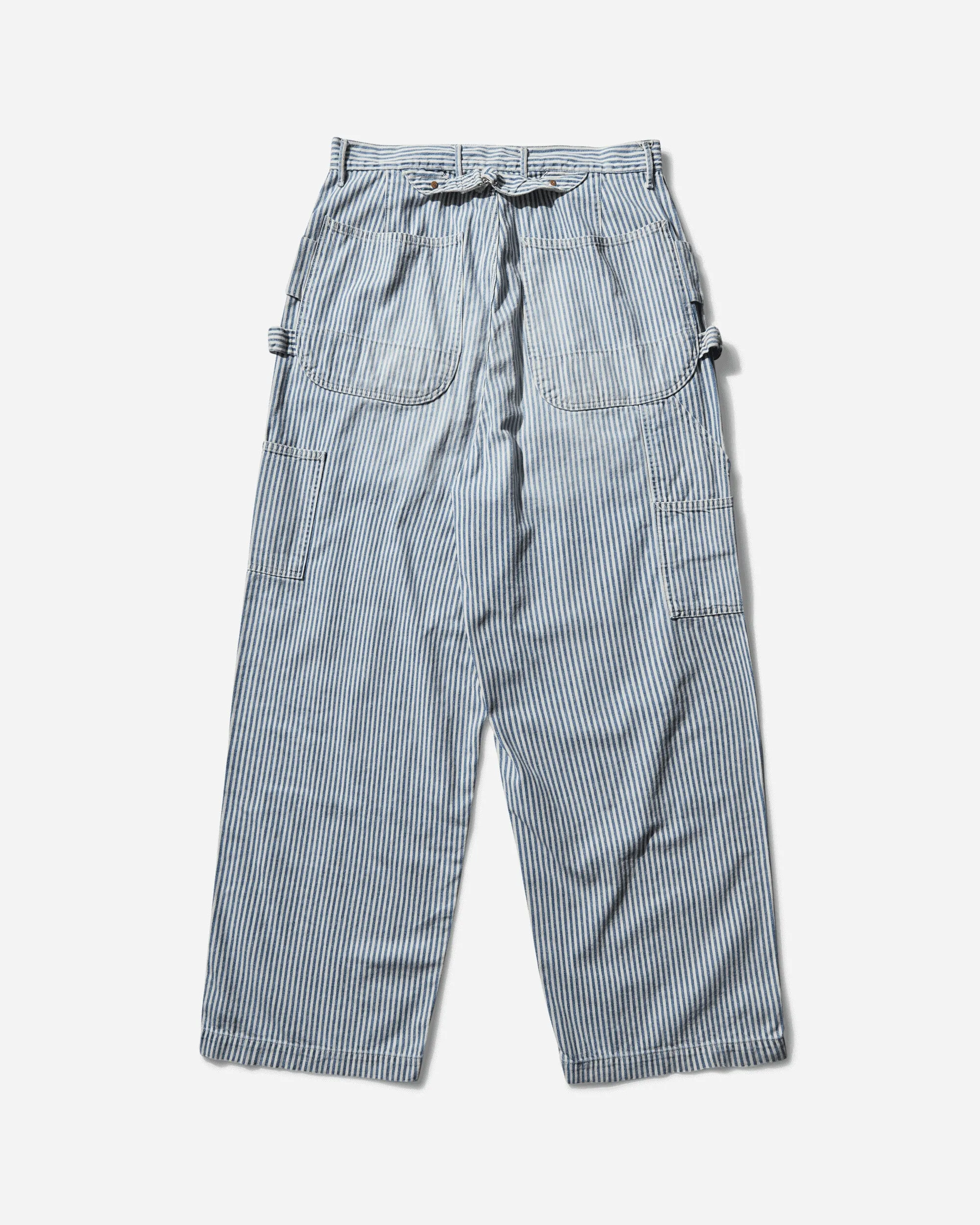 Men's 10oz Hickoree Stripe Zipper Wide Lumber Pants White
