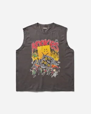 Men's 20/-Jersey Non-Sleeve Big T-Shirt (Buster Peckish Bowy) Ink Black