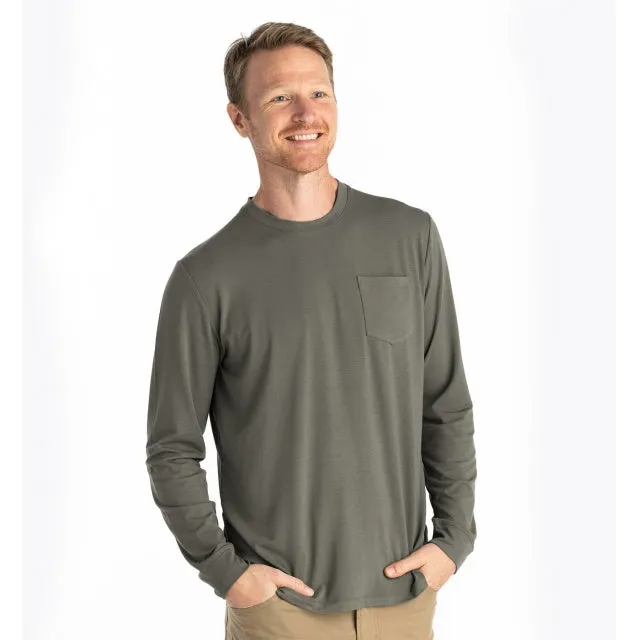 Mens Bamboo Flex Long Sleeve Pocket Tee