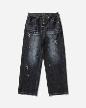 Men's Burn Down Denim Pants Blue