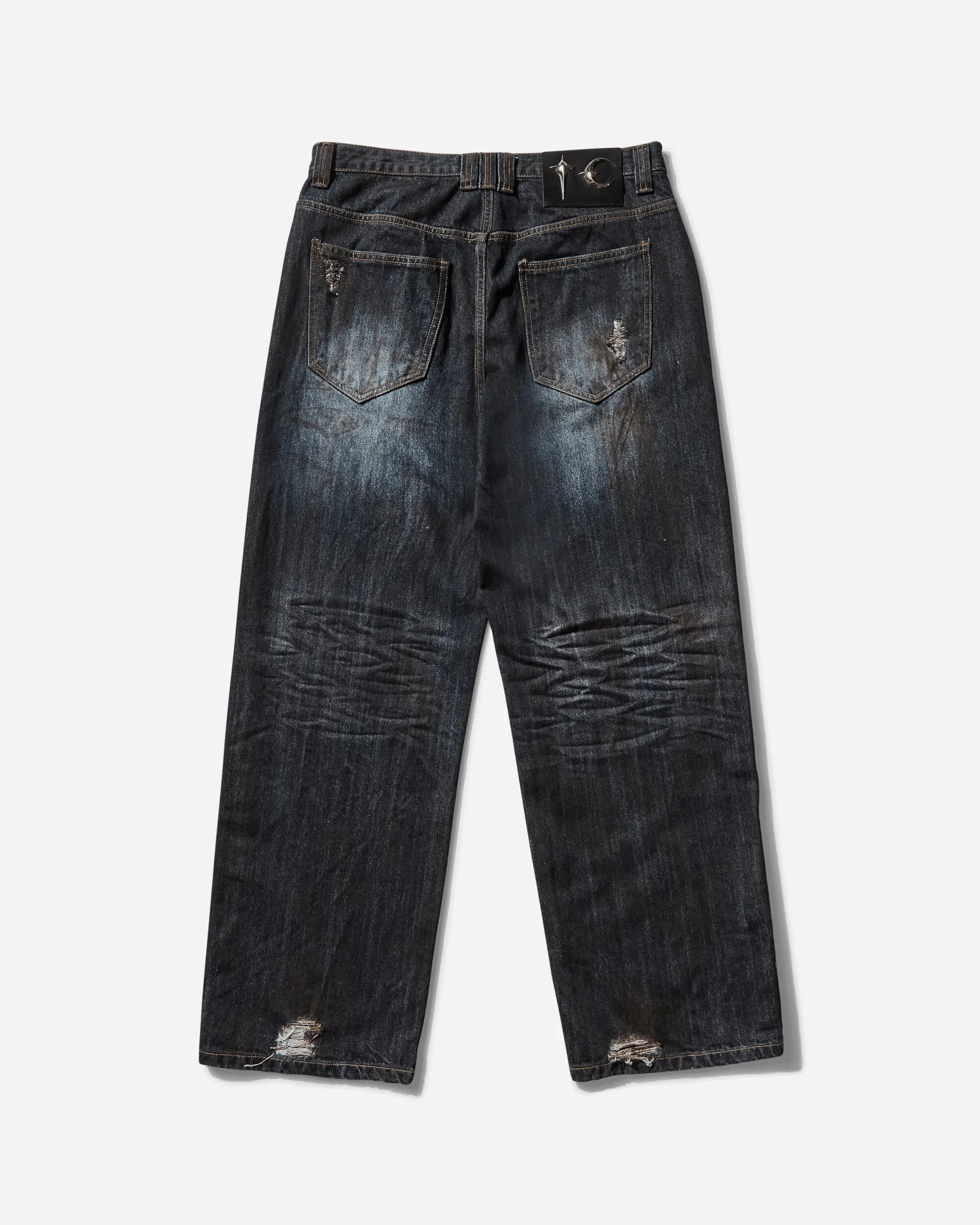 Men's Burn Down Denim Pants Blue