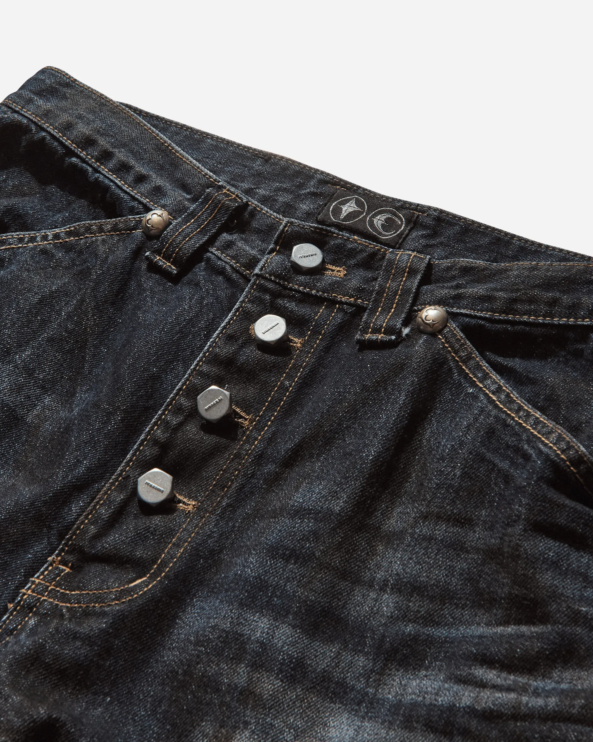 Men's Burn Down Denim Pants Blue
