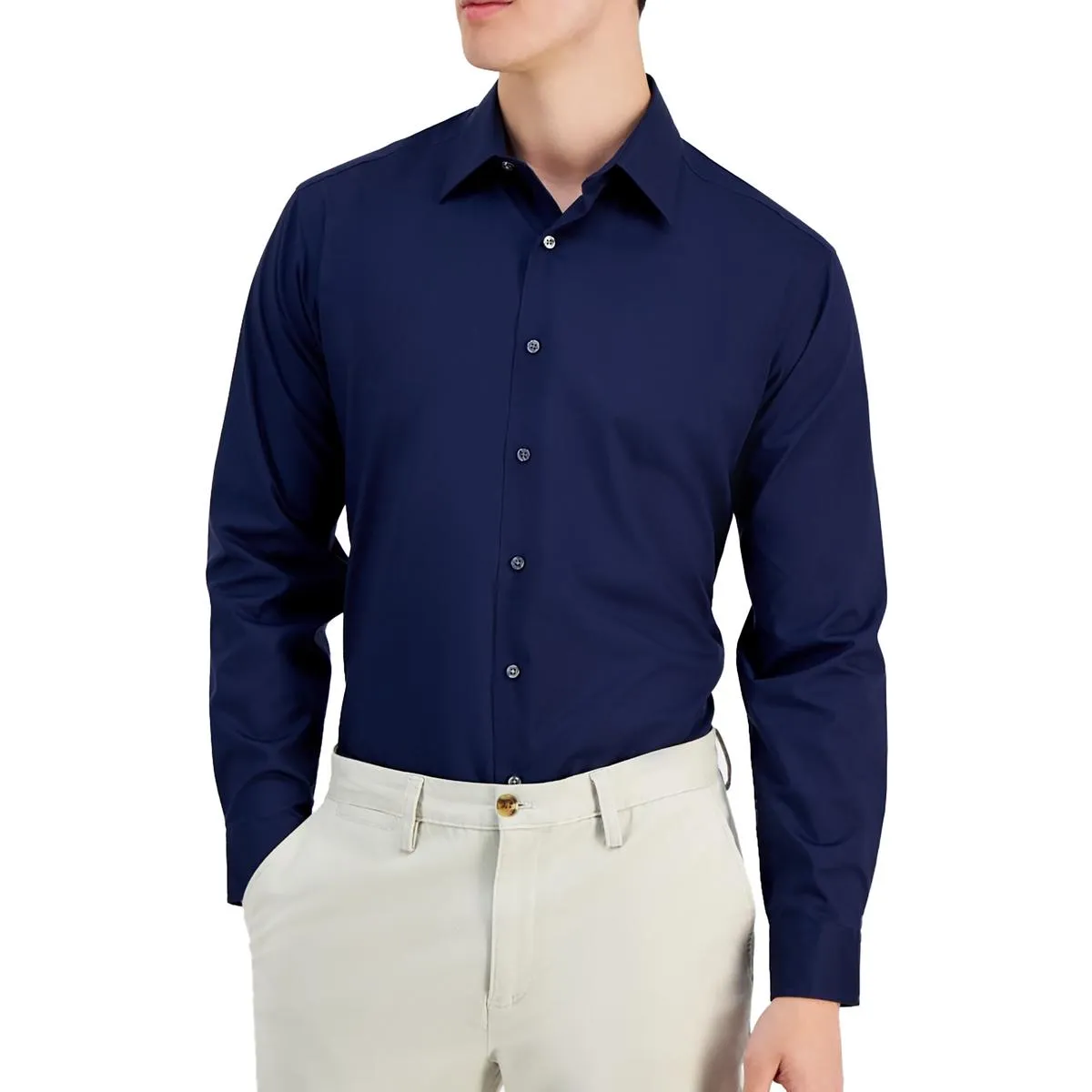 Mens Collar Cotton Button-Down Shirt