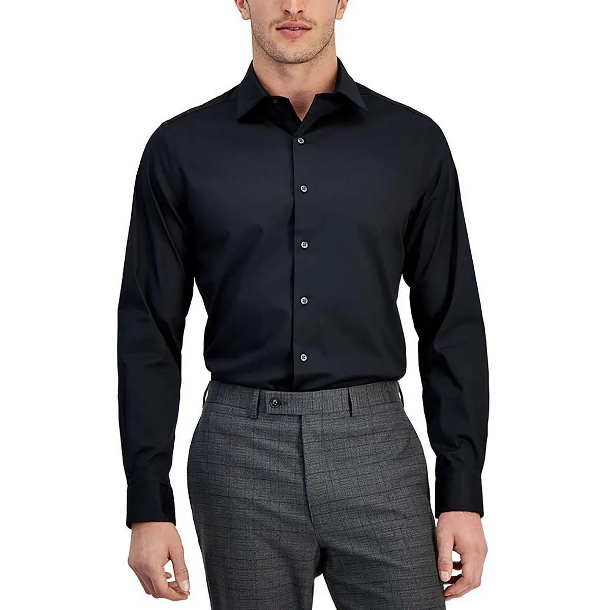 Mens Collar Cotton Button-Down Shirt