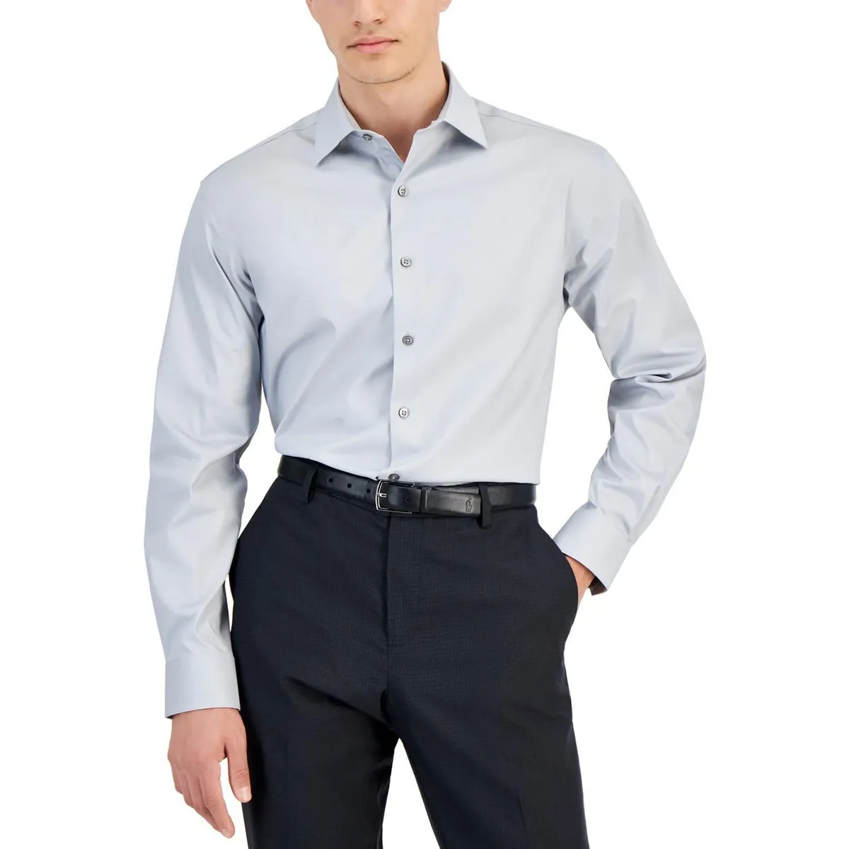 Mens Collar Cotton Button-Down Shirt