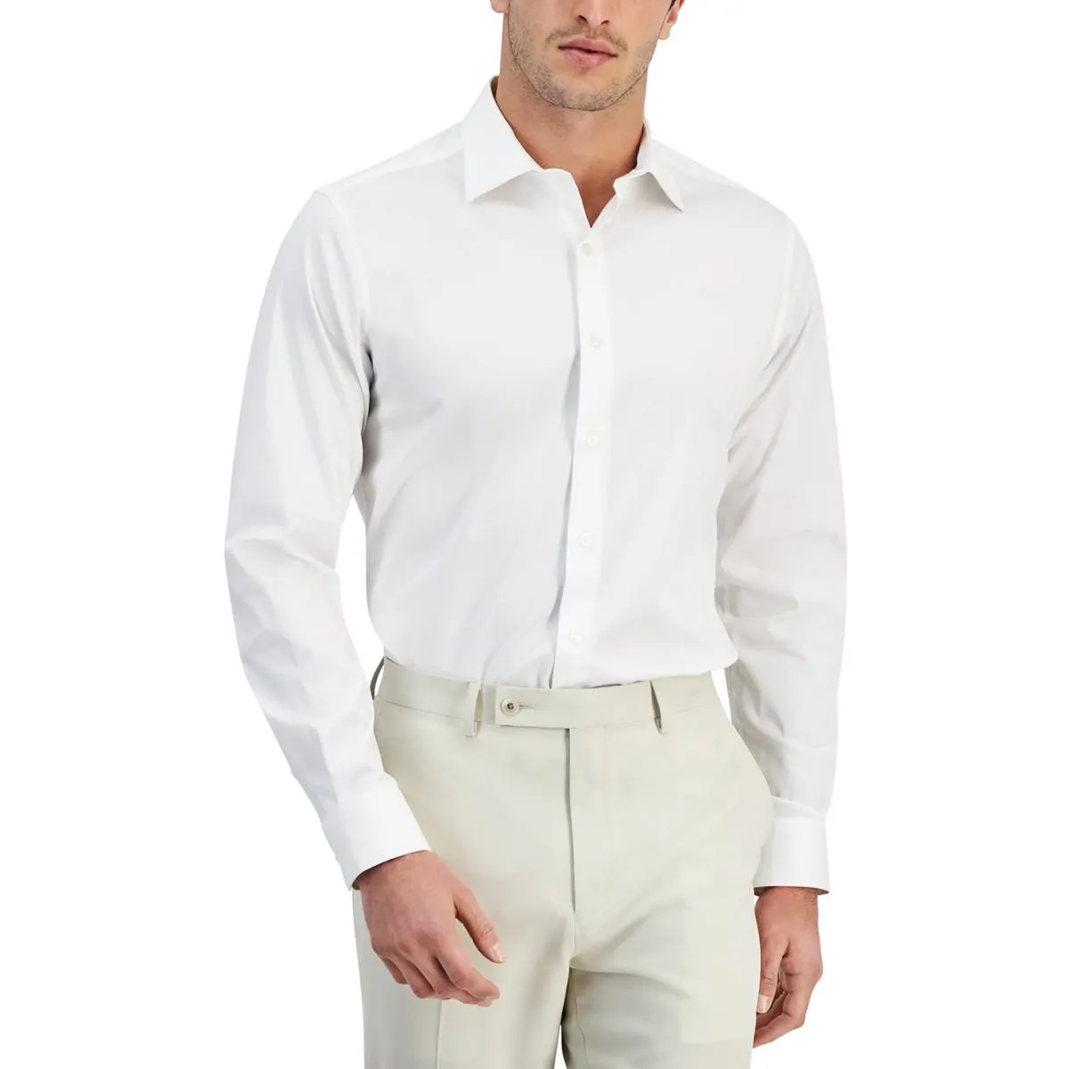 Mens Collar Cotton Button-Down Shirt