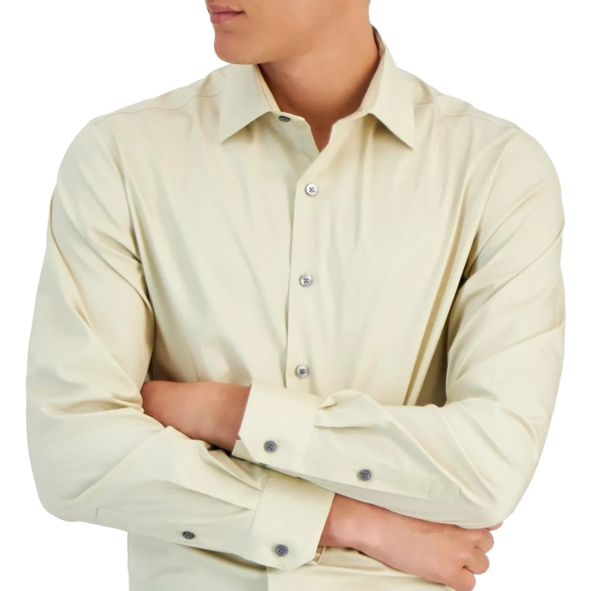 Mens Collar Cotton Button-Down Shirt