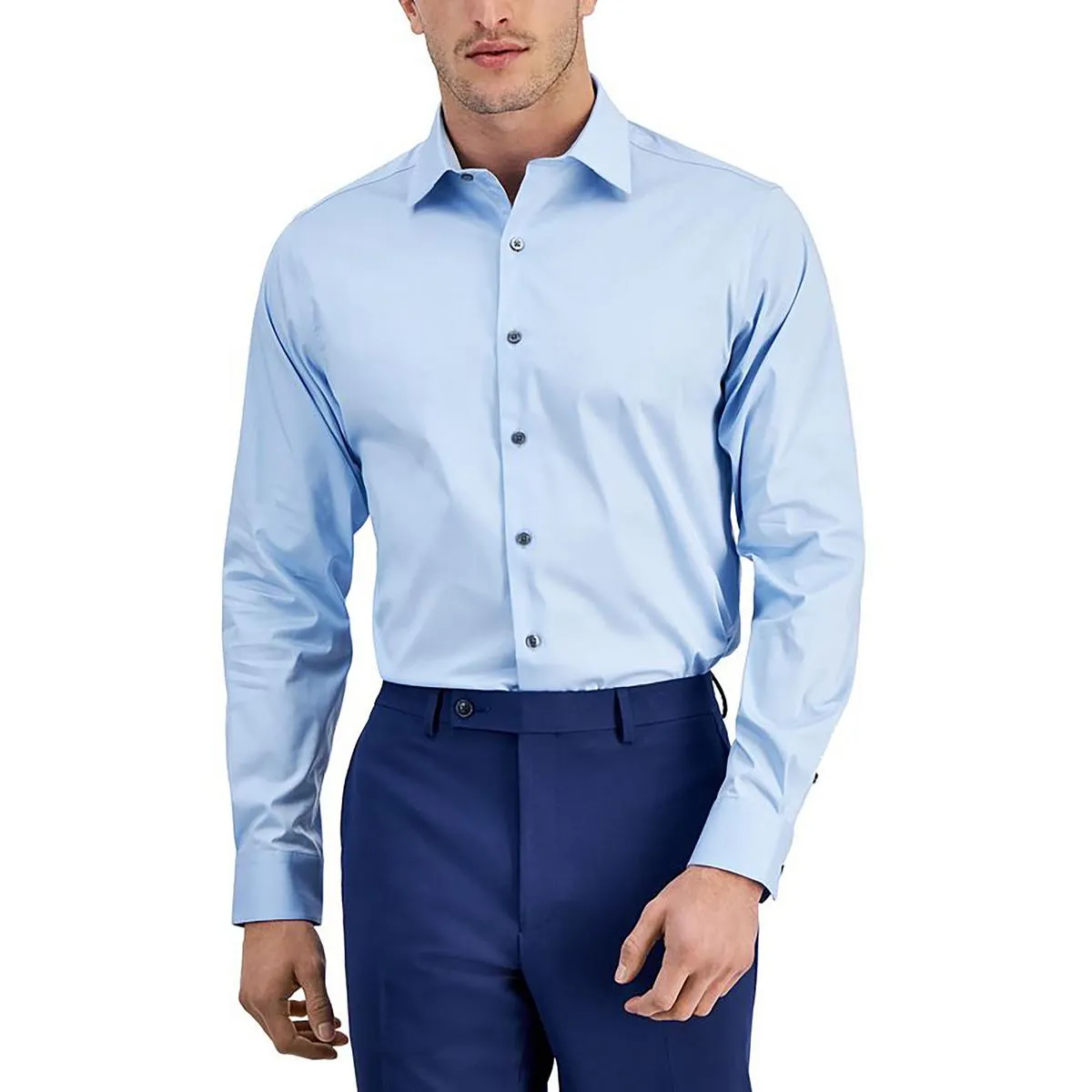 Mens Collar Cotton Button-Down Shirt