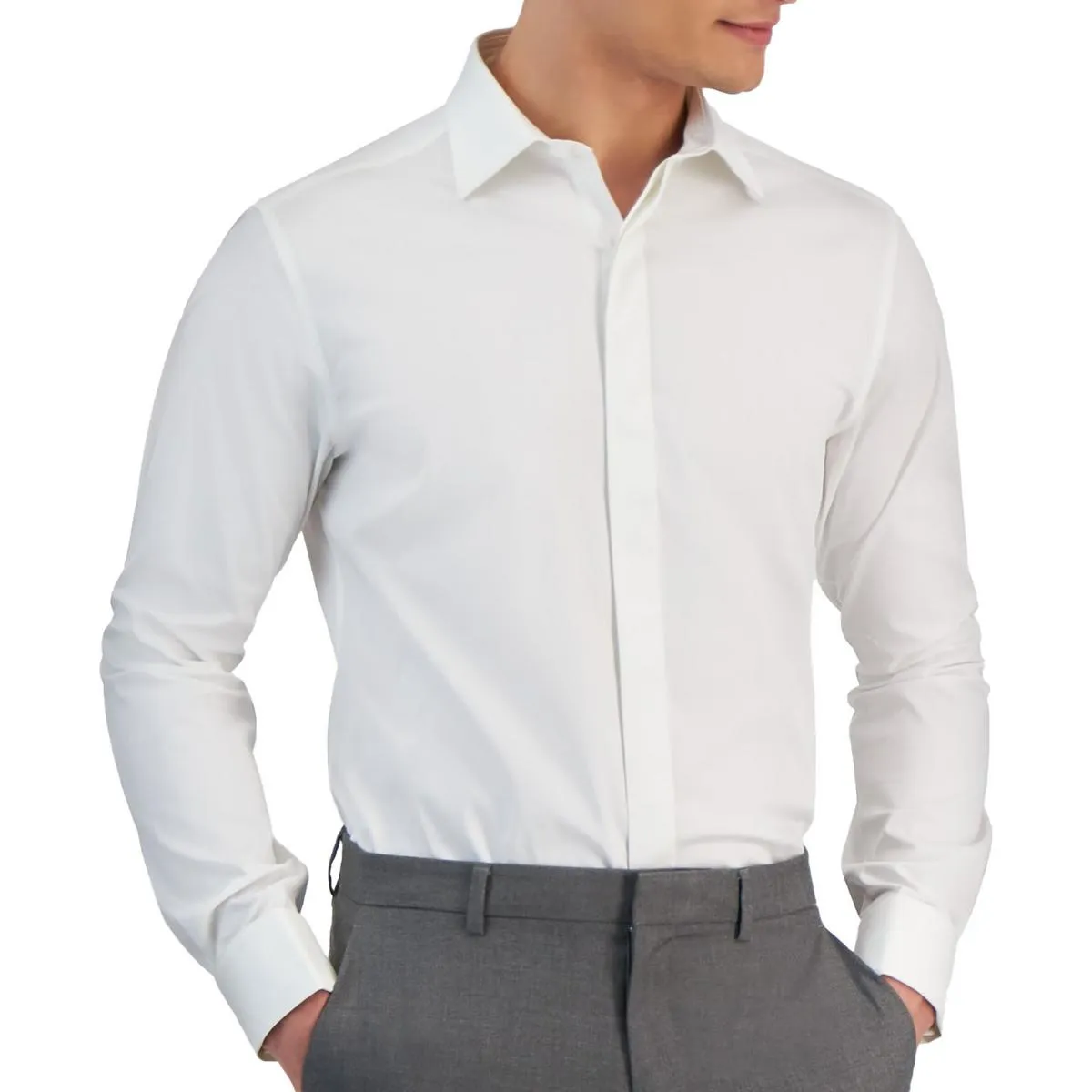 Mens Collar Cotton Button-Down Shirt