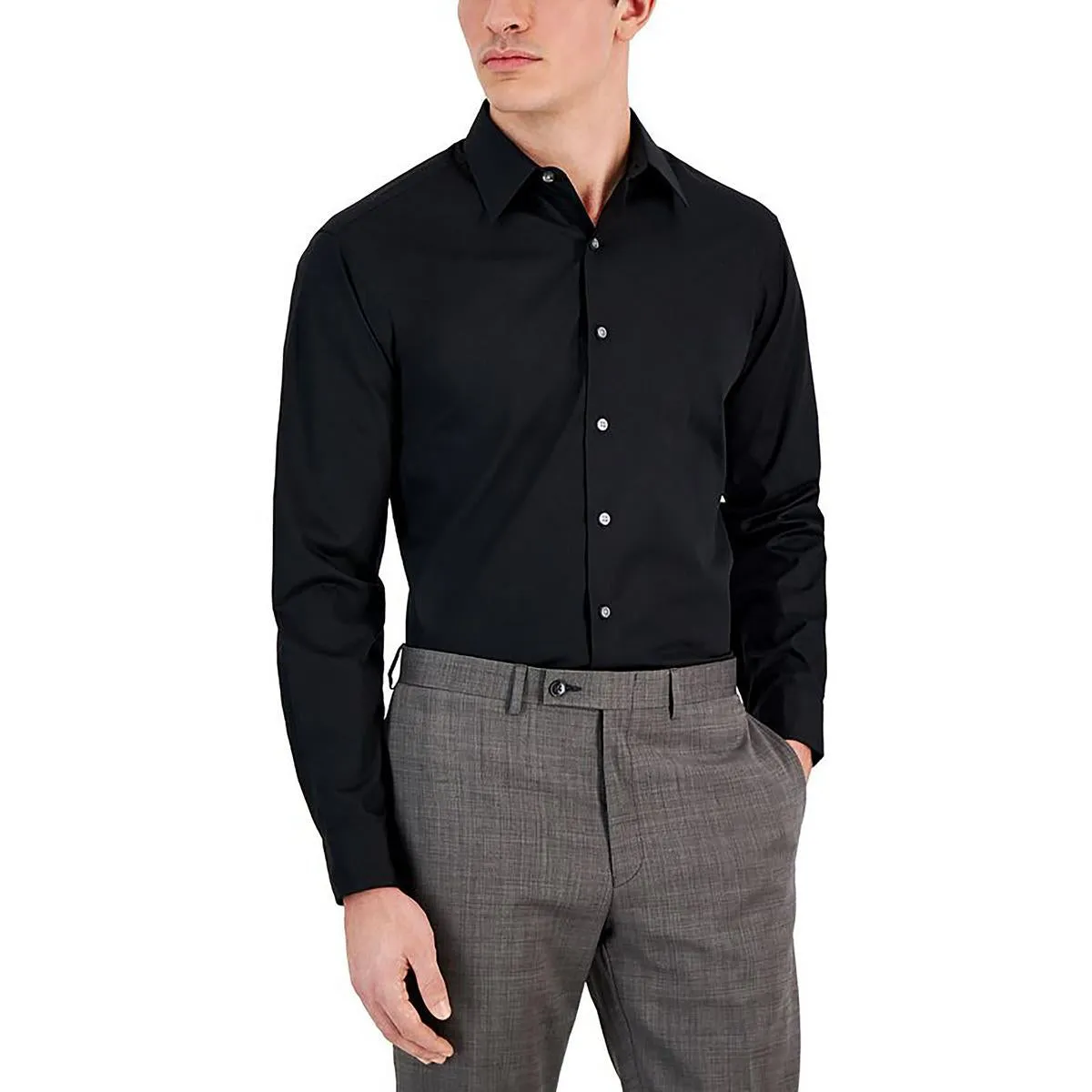 Mens Collar Cotton Button-Down Shirt