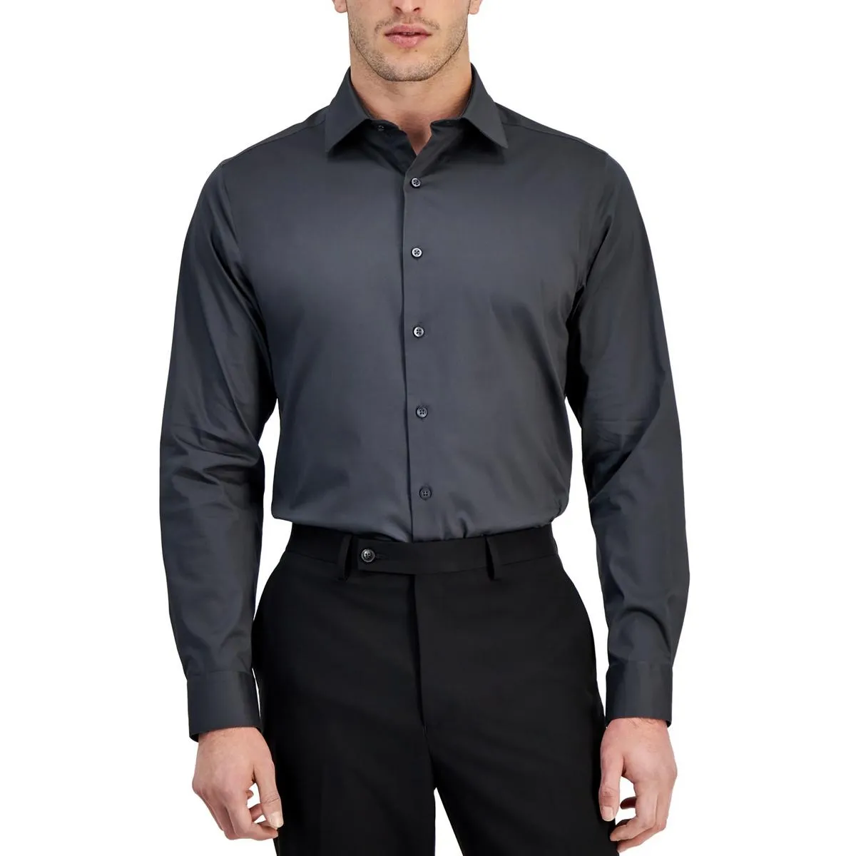 Mens Collar Cotton Button-Down Shirt
