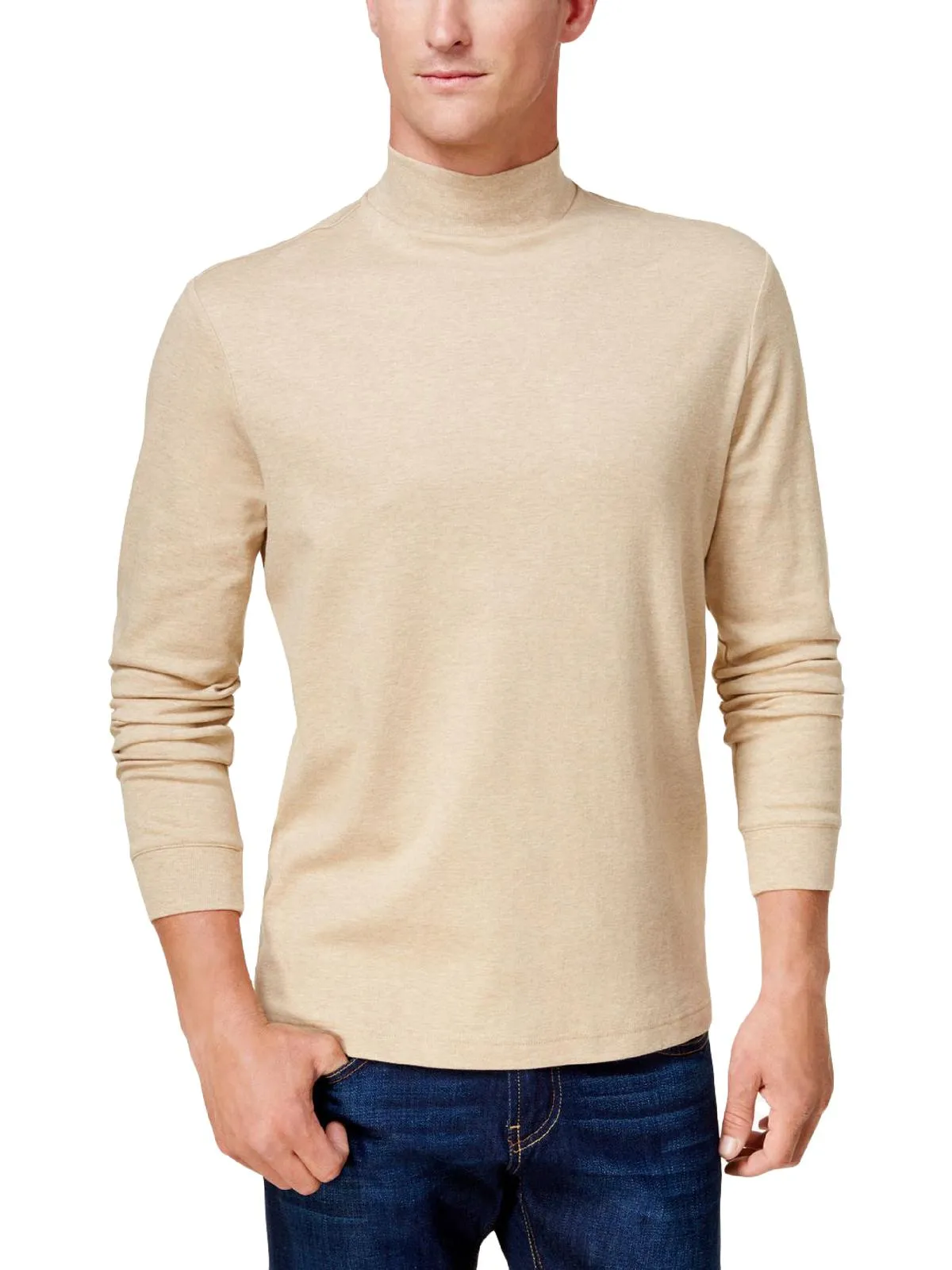 Mens Cotton Turtleneck T-Shirt