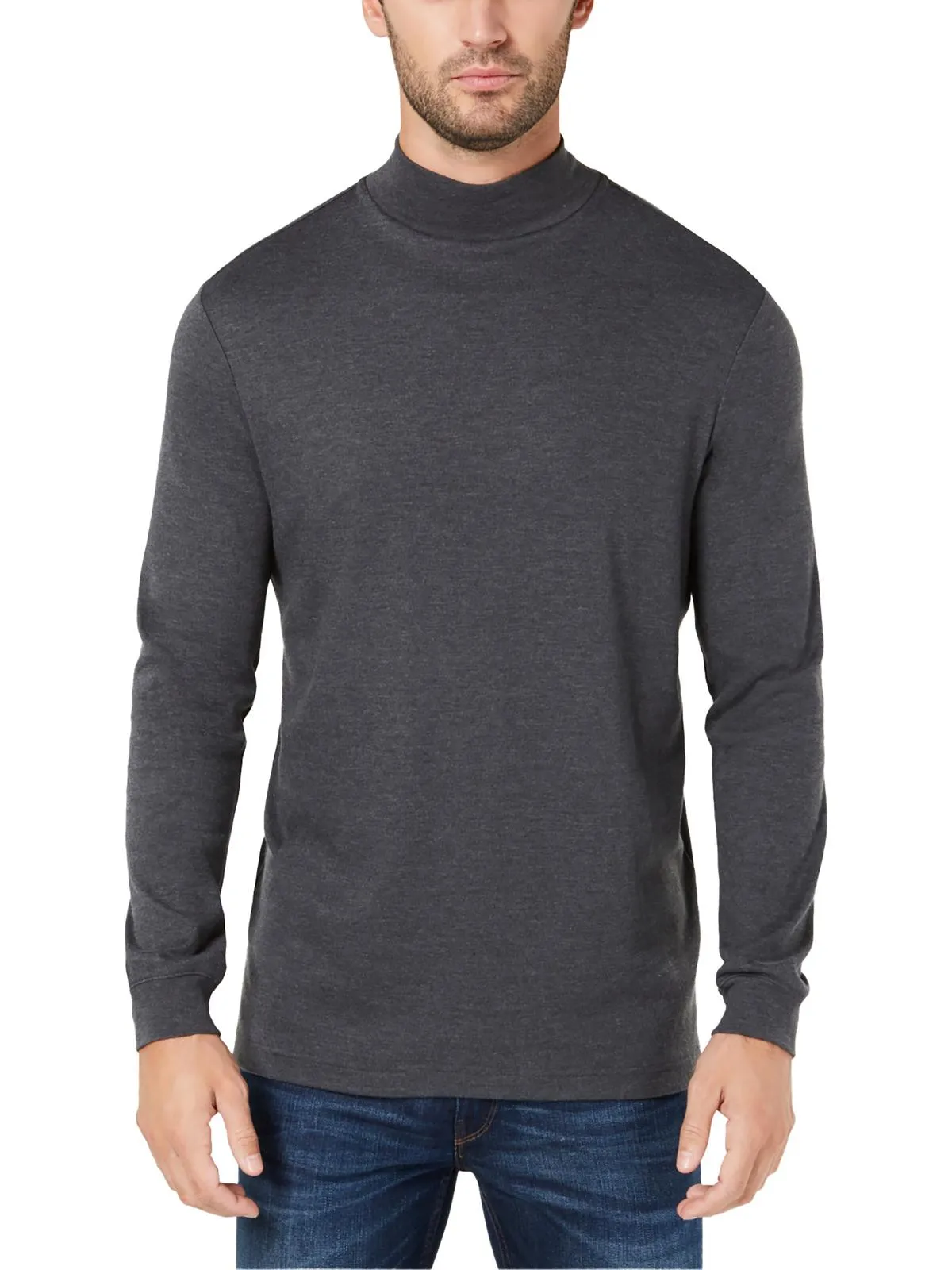 Mens Cotton Turtleneck T-Shirt