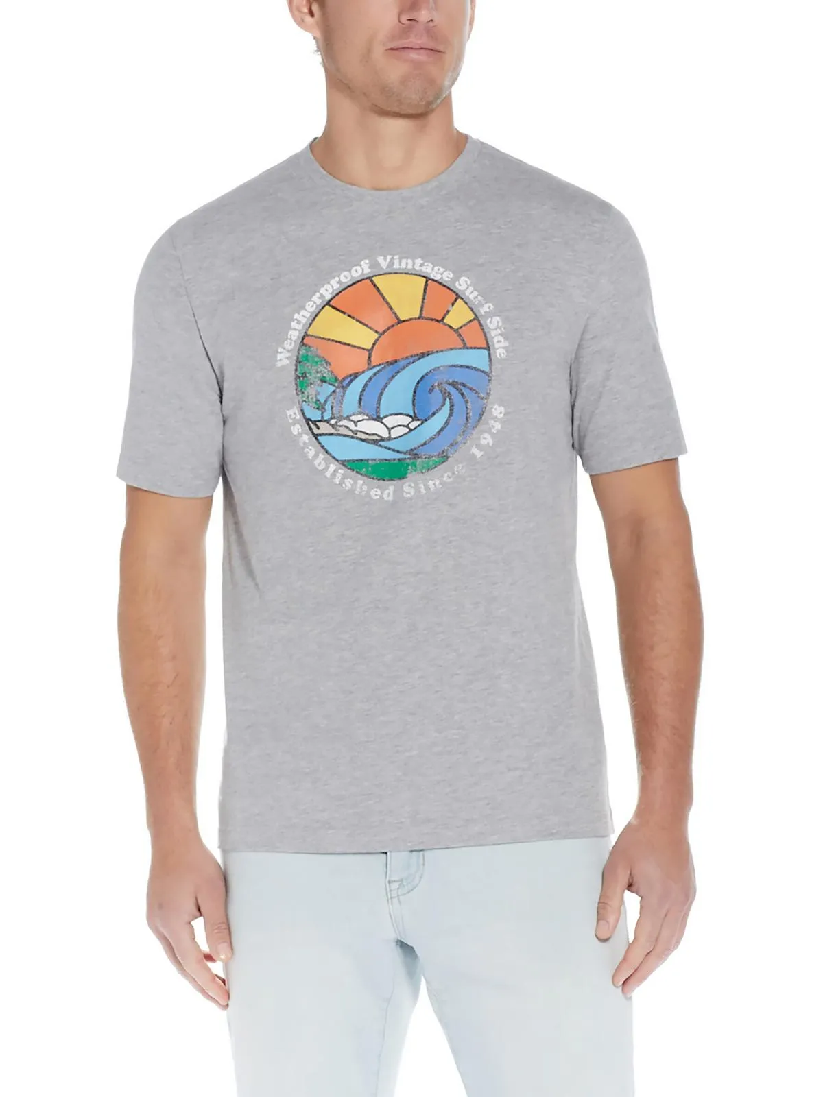 Mens Crewneck Short Sleeve Graphic T-Shirt