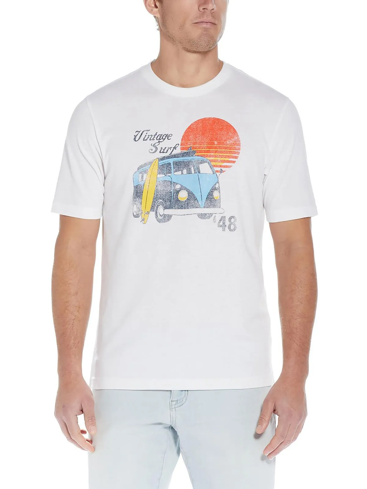 Mens Crewneck Short Sleeve Graphic T-Shirt