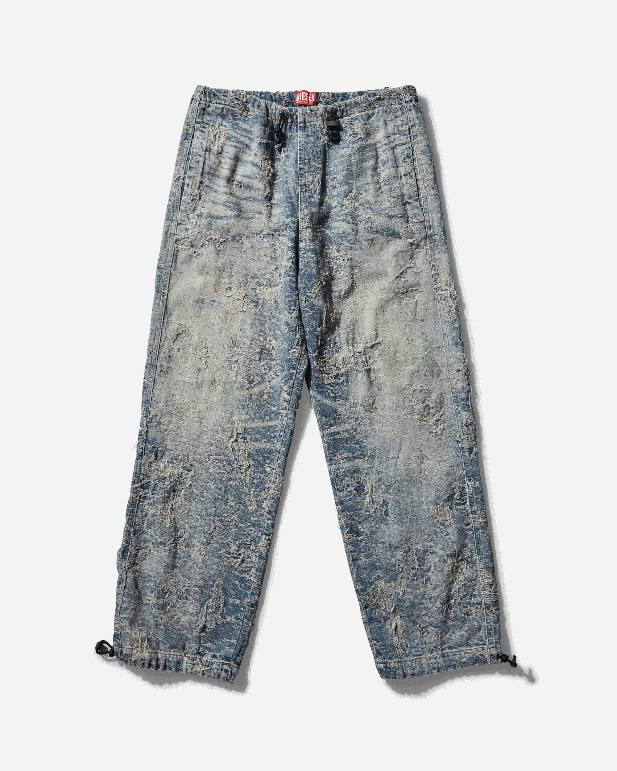 Men's D-Martial Distressed Denim Pants Blue