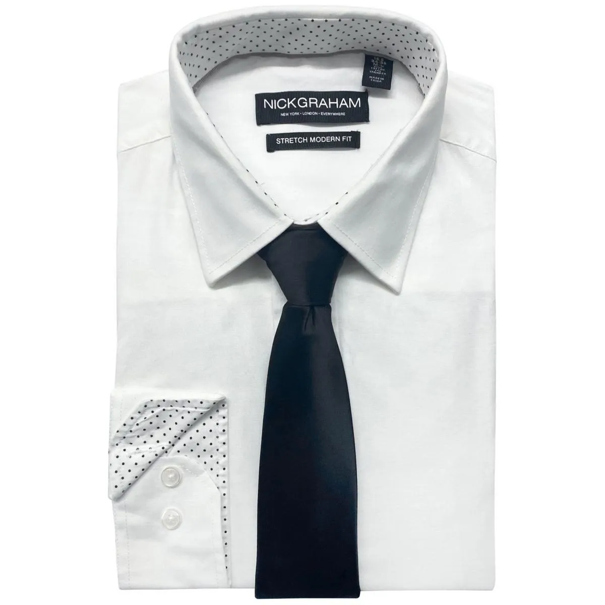Mens Modern Fit Collared Button-Down Shirt