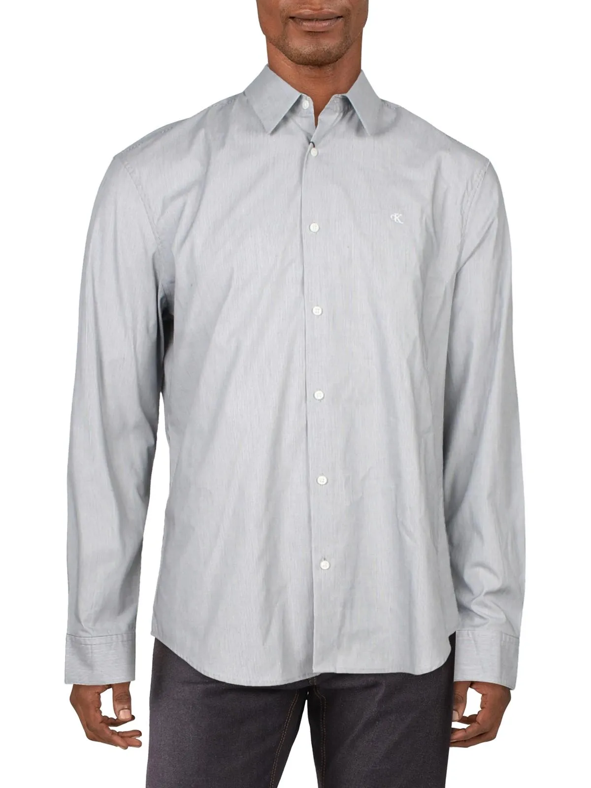 Mens Pinstripe Cotton Button-Down Shirt