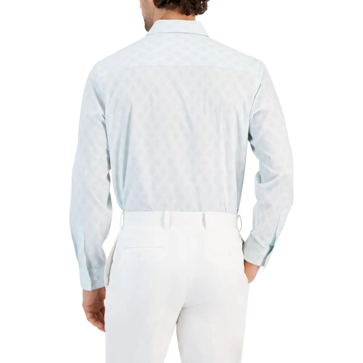 Mens Printed Cotton Button-Down Shirt