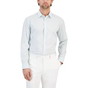 Mens Printed Cotton Button-Down Shirt