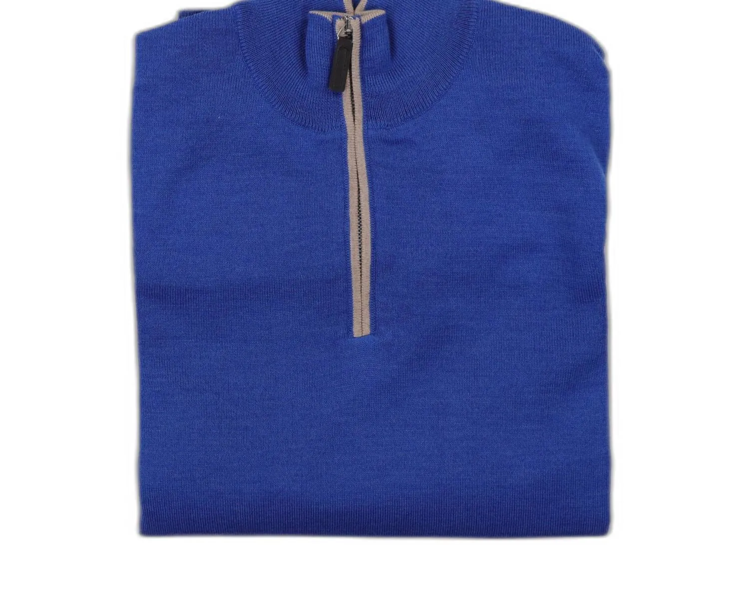 Men's Quarter Zip In Ocean/tan