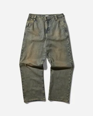 Men's Relaxed Flannel Pants Coated Heavy Stone Washed