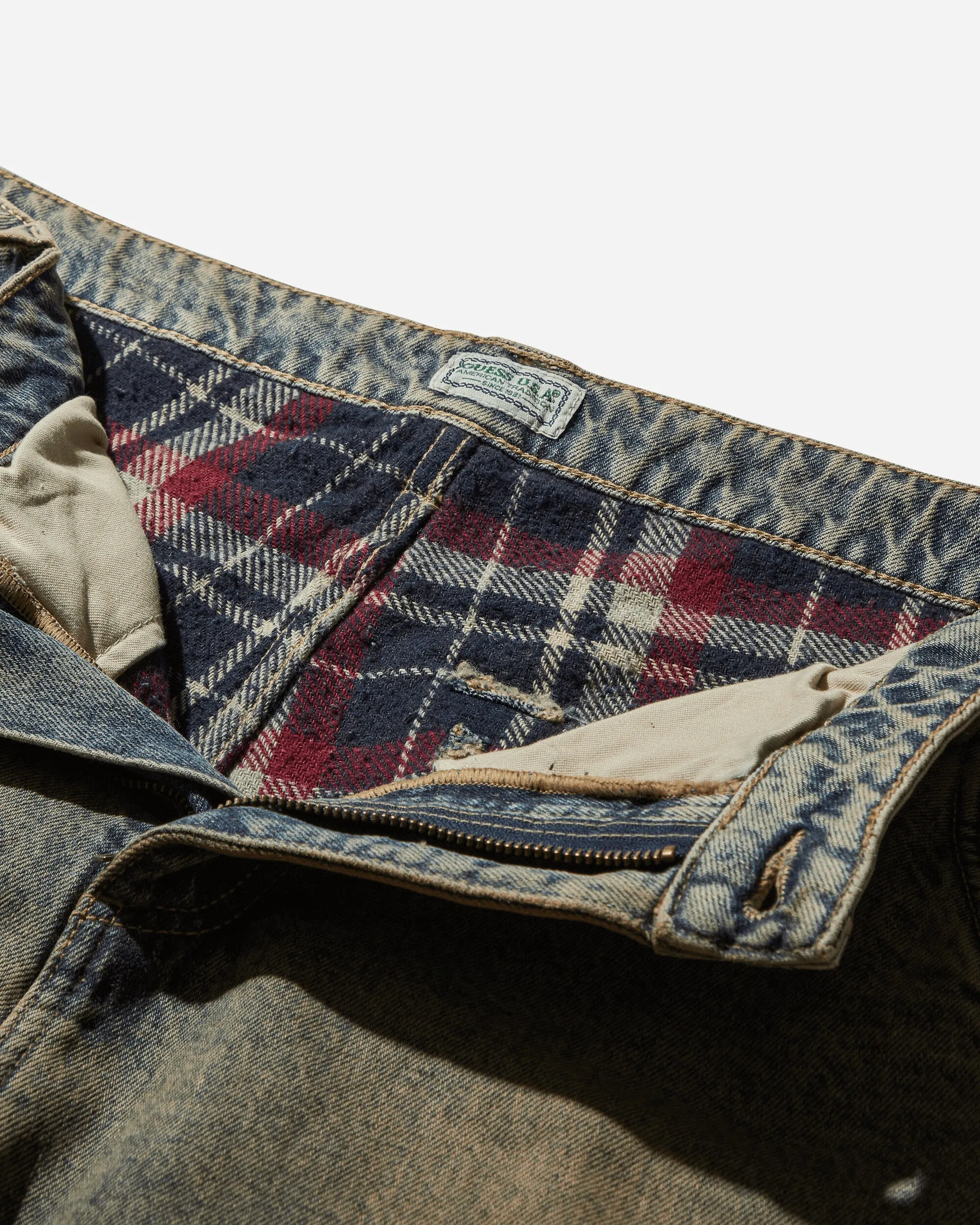 Men's Relaxed Flannel Pants Coated Heavy Stone Washed
