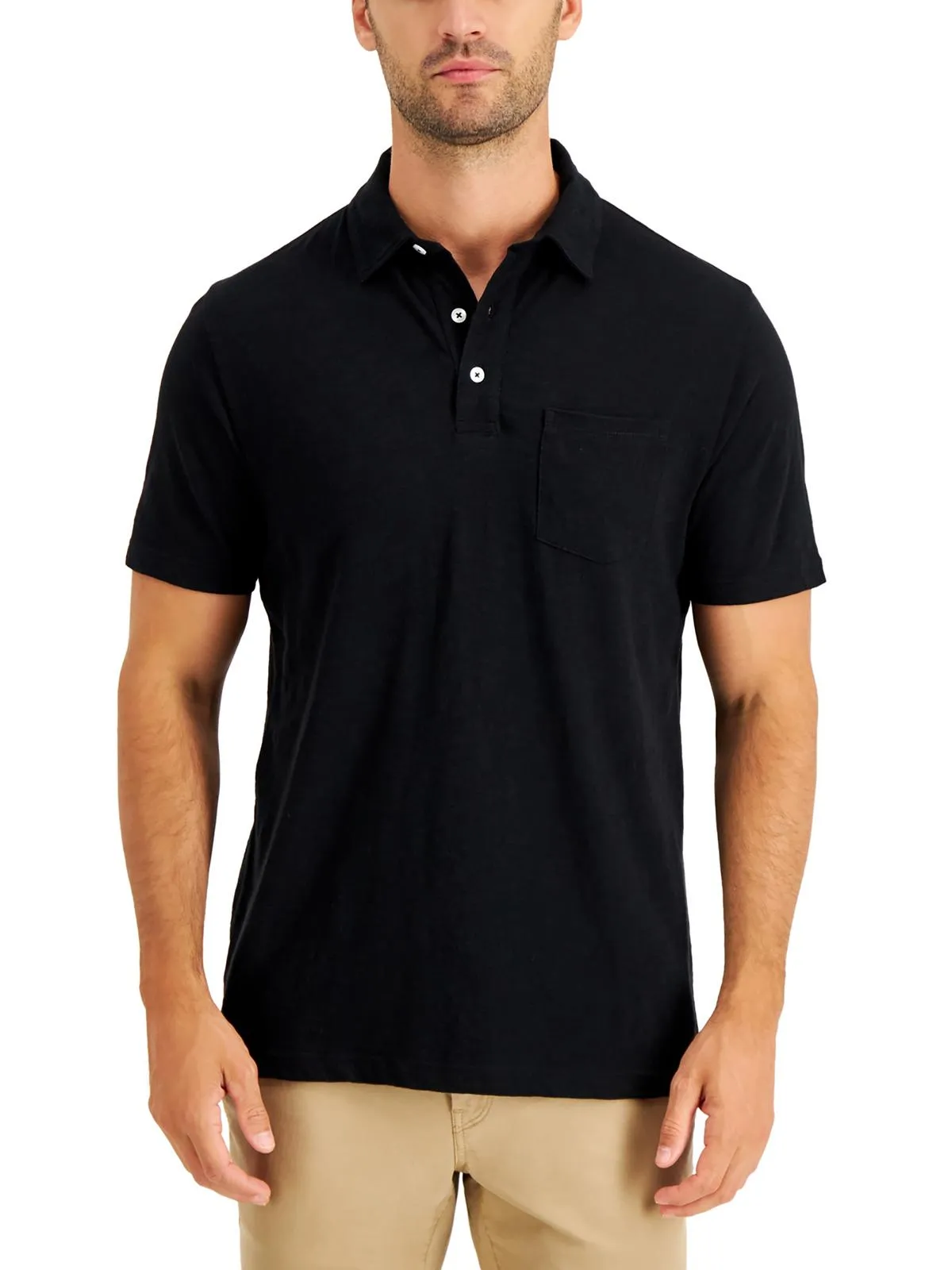 Mens Slub Knit Short Sleeve Polo