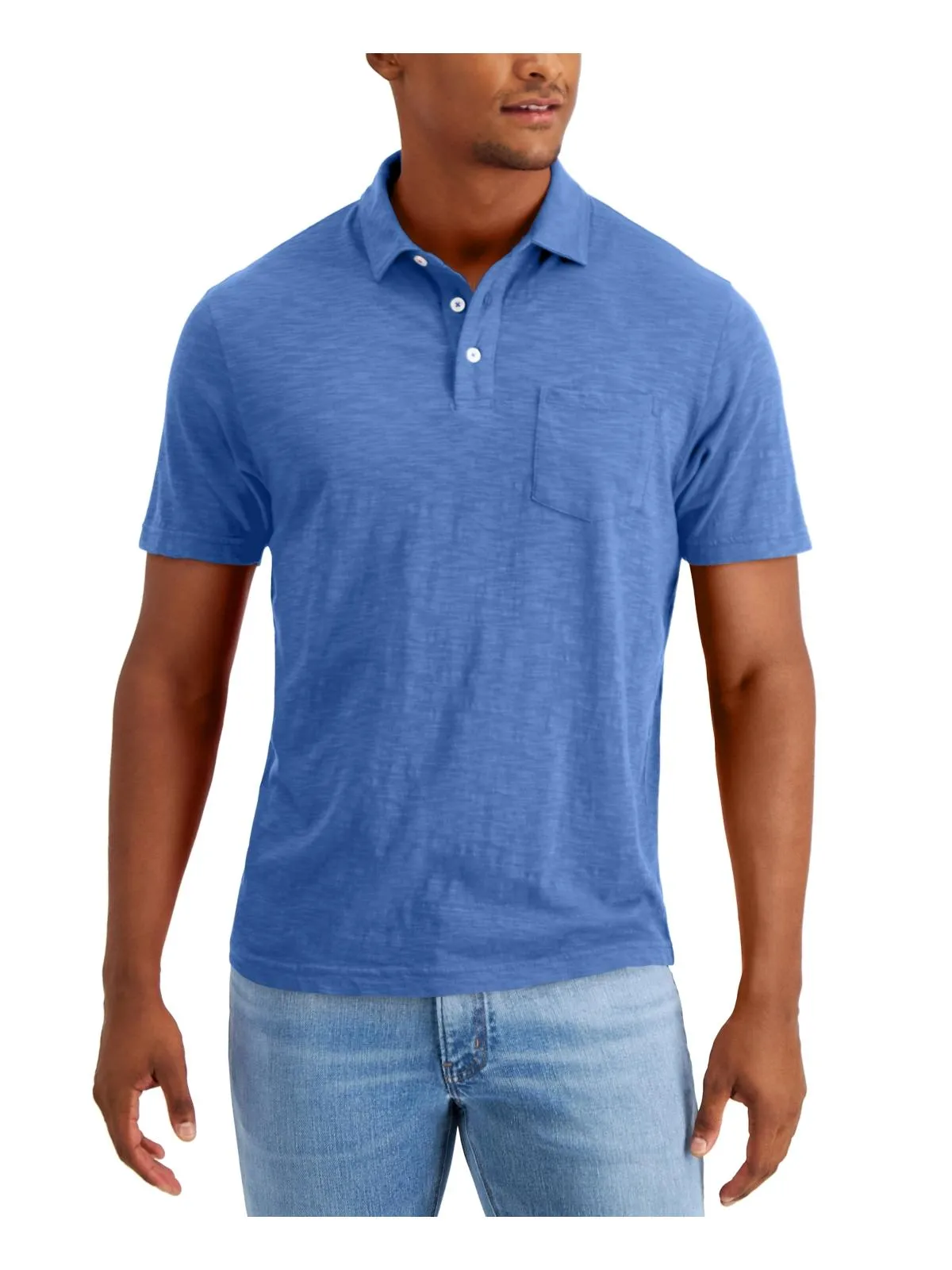 Mens Slub Knit Short Sleeve Polo
