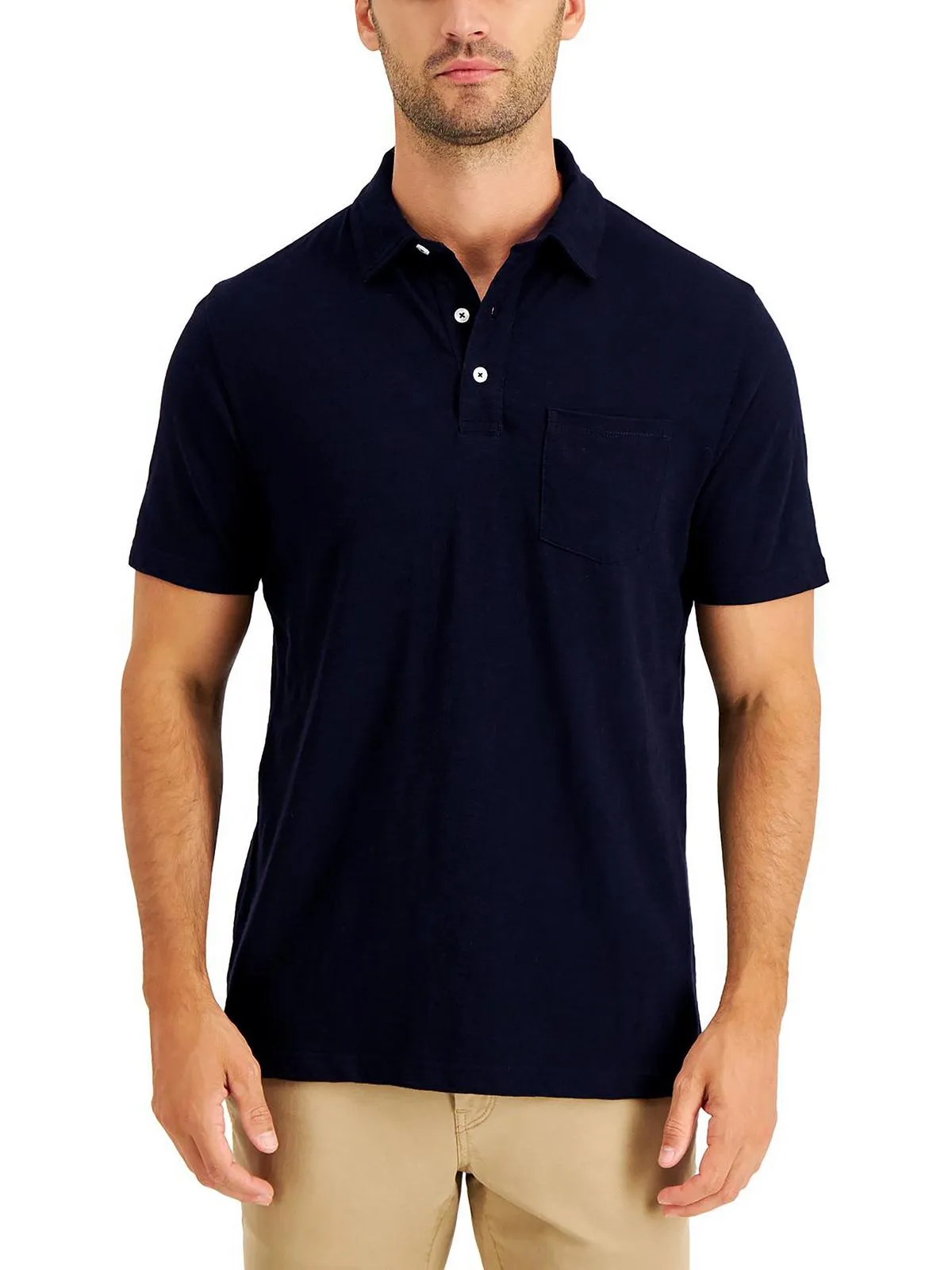Mens Slub Knit Short Sleeve Polo