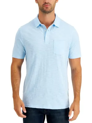 Mens Slub Knit Short Sleeve Polo