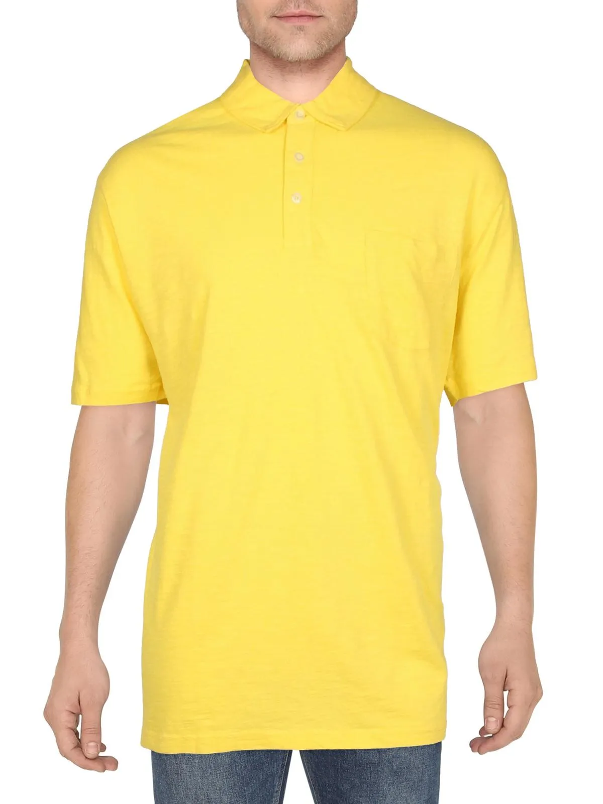 Mens Slub Knit Short Sleeve Polo