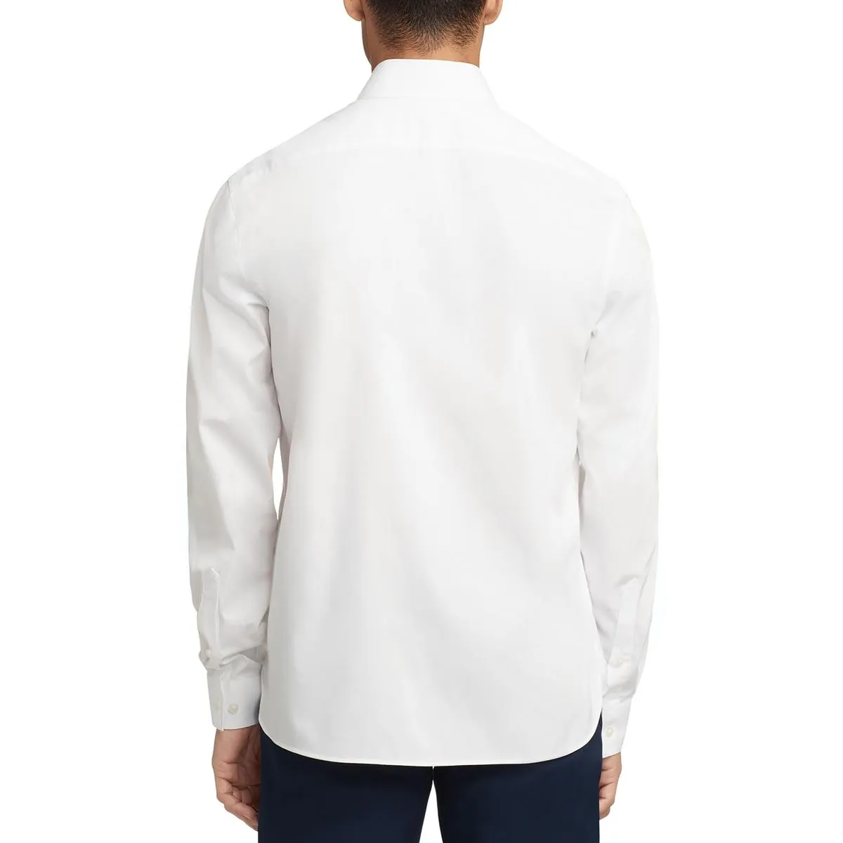 Mens Solid Woven Button-Down Shirt
