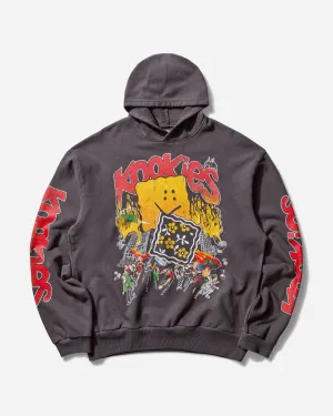 Men's SWT Knit Hoodie (Buster Peckish Rainbowy) Ink Black