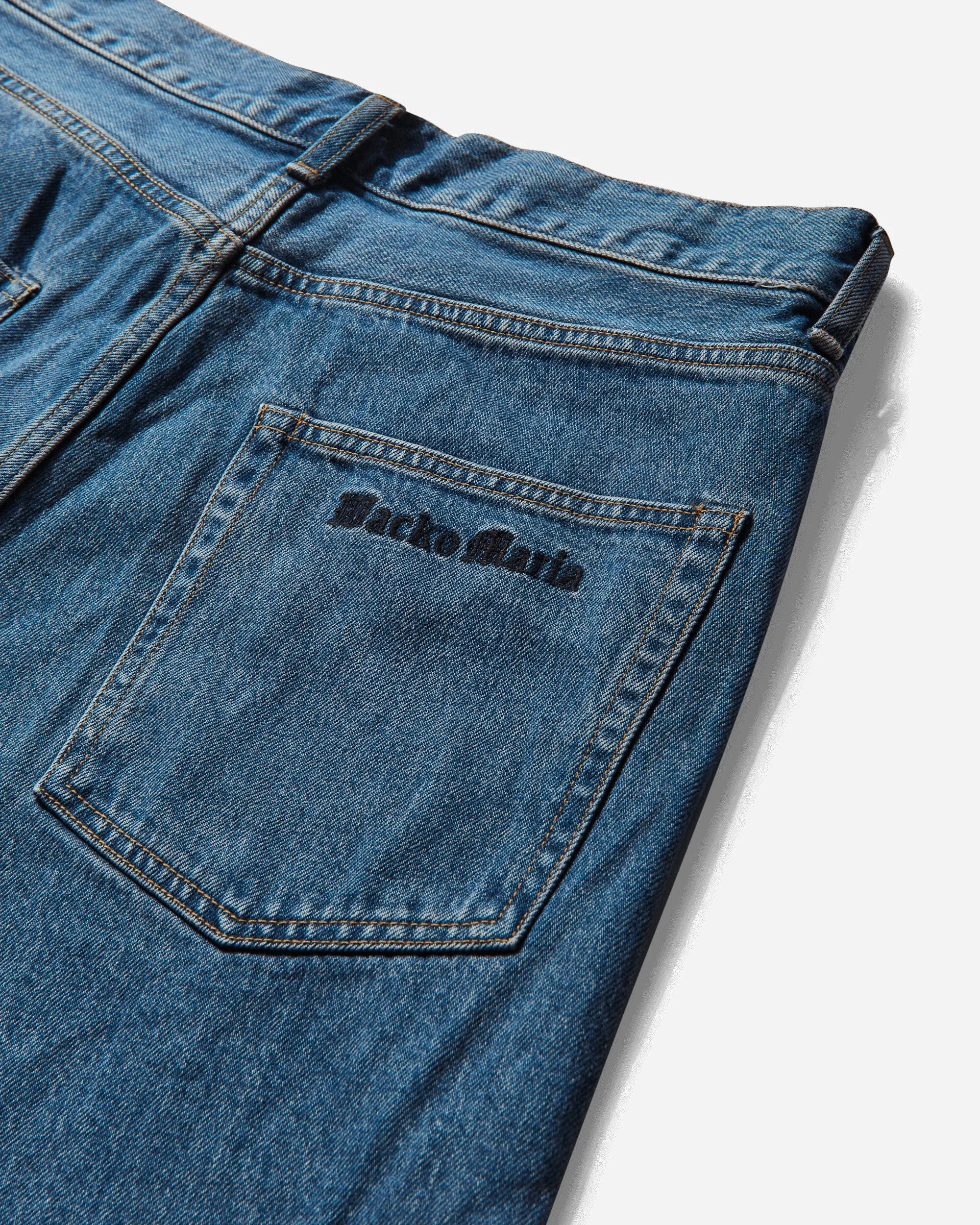 Men's Washed Denim Pants Indigo