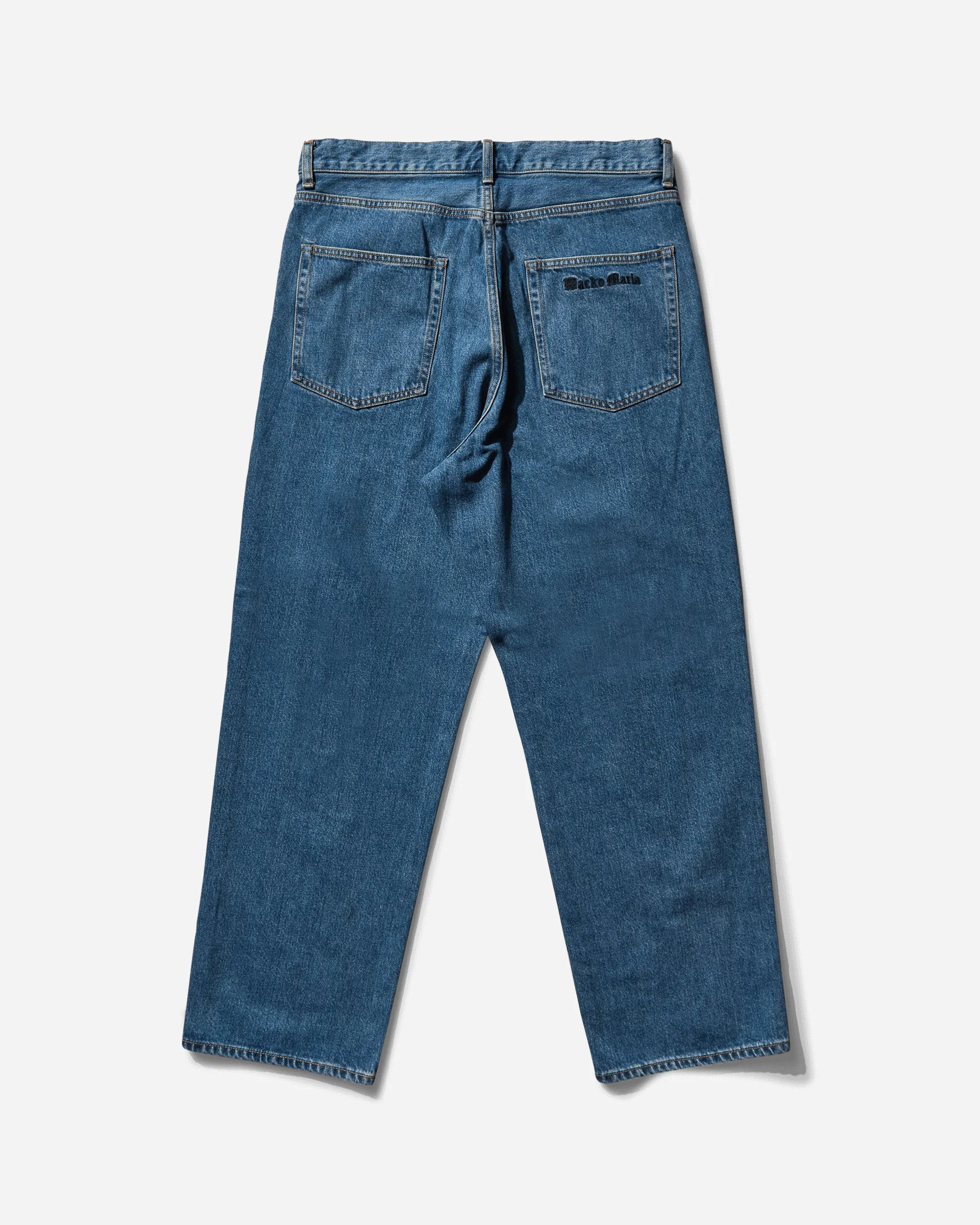 Men's Washed Denim Pants Indigo