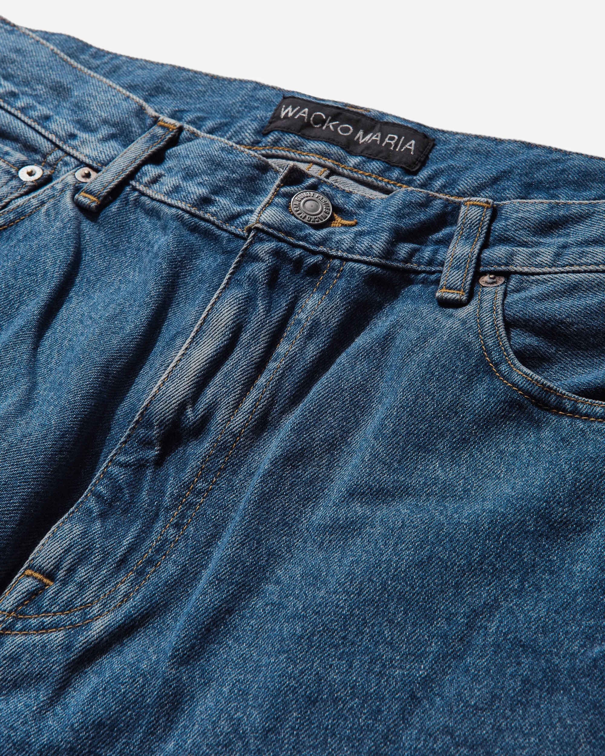 Men's Washed Denim Pants Indigo