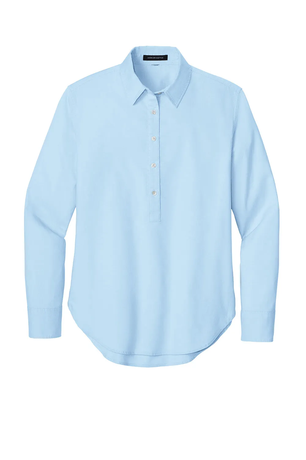 Mercer Mettle Womens Modern Oxford Long Sleeve Button Down Shirt - Light Blue
