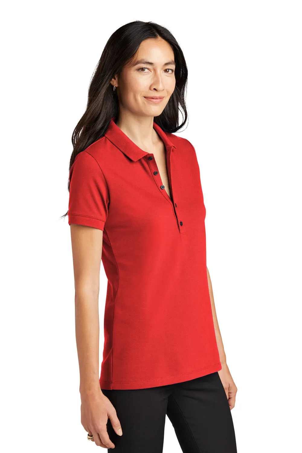 Mercer Mettle Womens Moisture Wicking Short Sleeve Polo Shirt - Apple Red