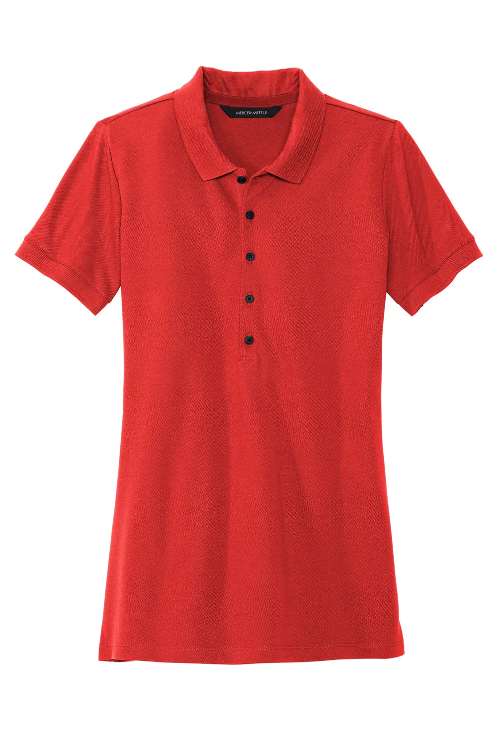 Mercer Mettle Womens Moisture Wicking Short Sleeve Polo Shirt - Apple Red