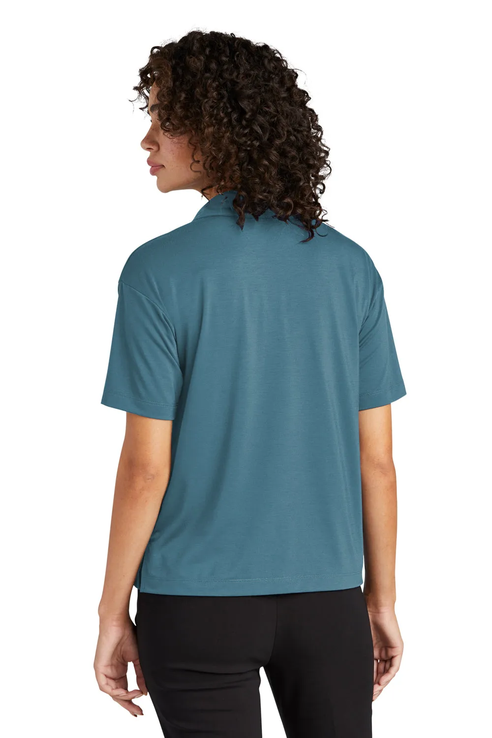 Mercer Mettle Womens Moisture Wicking Short Sleeve Polo Shirt - Parisian Blue
