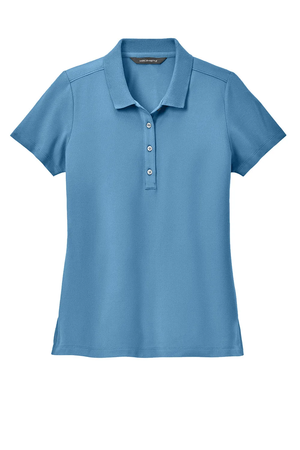 Mercer Mettle Womens Moisture Wicking Short Sleeve Polo Shirt - Parisian Blue