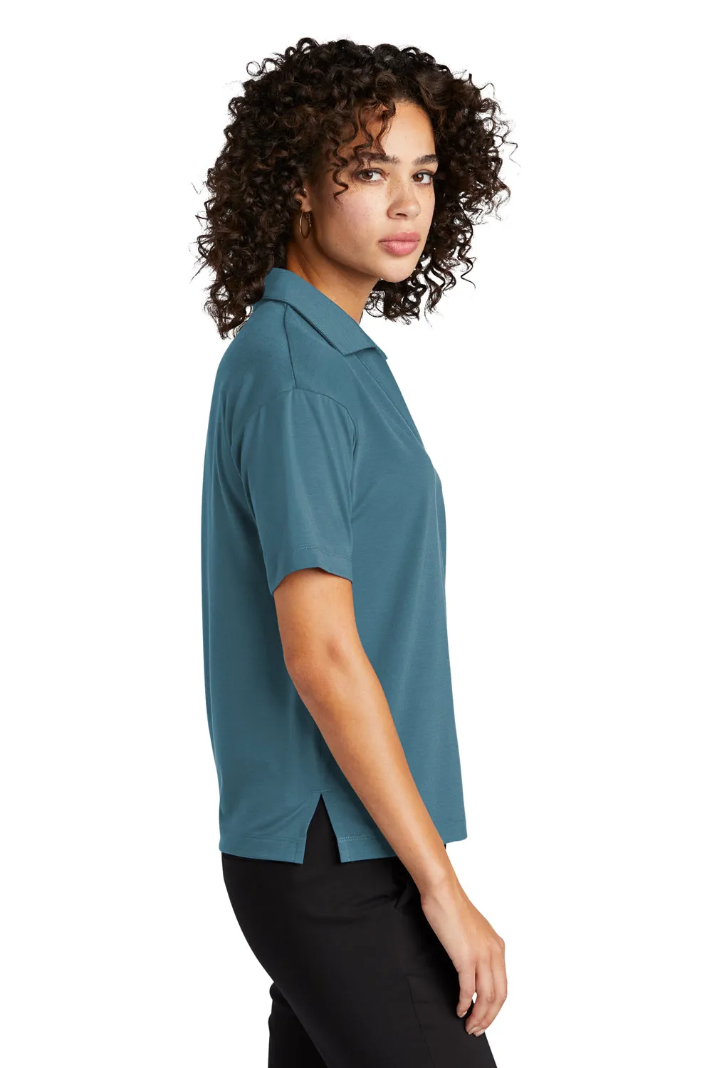 Mercer Mettle Womens Moisture Wicking Short Sleeve Polo Shirt - Parisian Blue