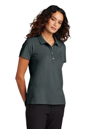 Mercer Mettle Womens Moisture Wicking Short Sleeve Polo Shirt - Storm Grey