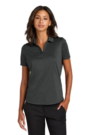 Mercer Mettle Womens Recharge Moisture Wicking Short Sleeve Polo Shirt - Heather Anchor Grey