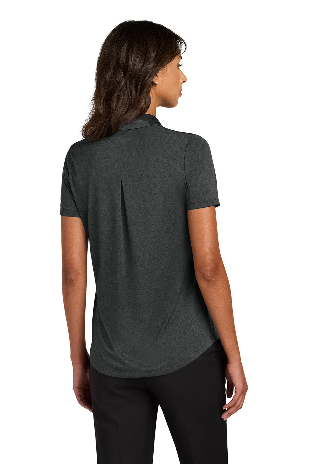 Mercer Mettle Womens Recharge Moisture Wicking Short Sleeve Polo Shirt - Heather Anchor Grey