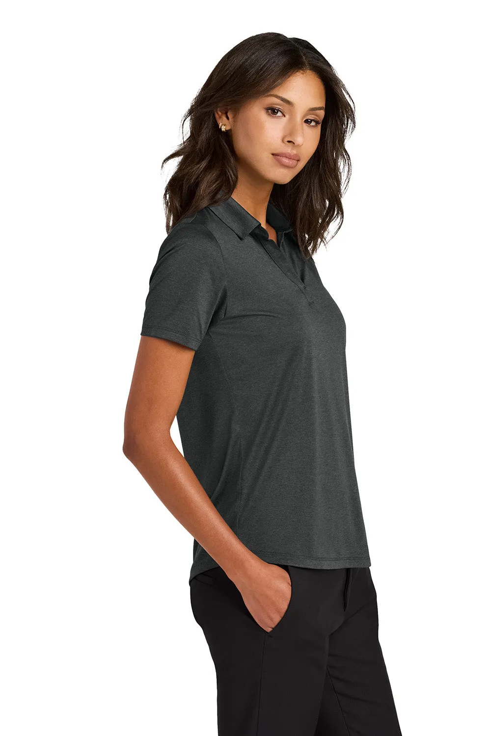Mercer Mettle Womens Recharge Moisture Wicking Short Sleeve Polo Shirt - Heather Anchor Grey