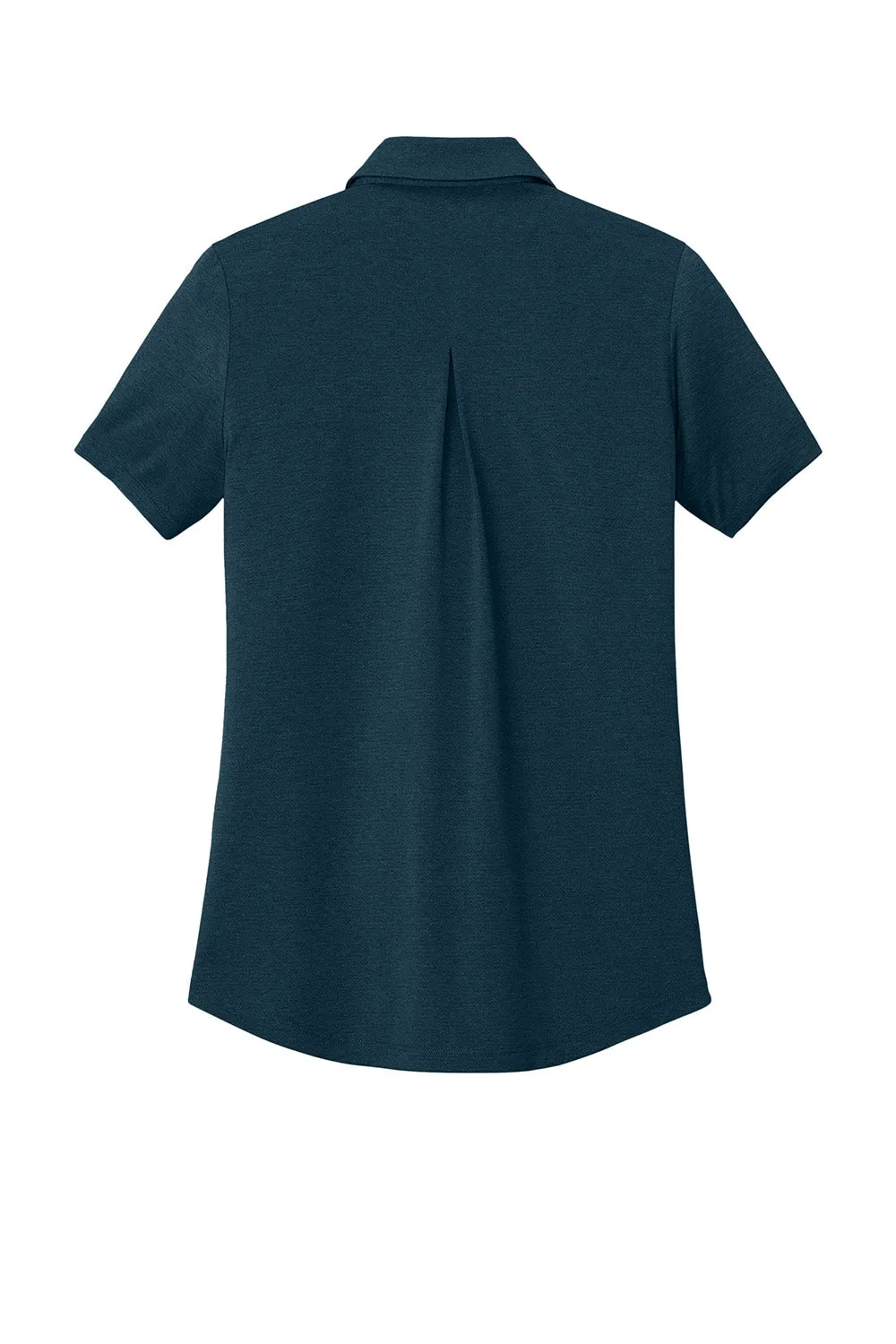 Mercer Mettle Womens Recharge Moisture Wicking Short Sleeve Polo Shirt - Heather Insignia Blue